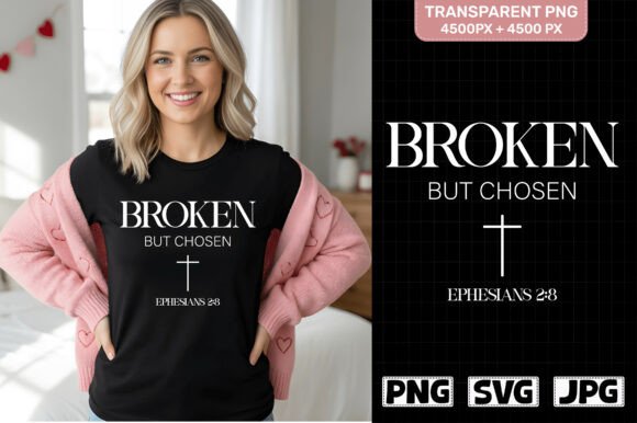 Broken but Chosen Christian Bible SVG for T-Shirt Graphics