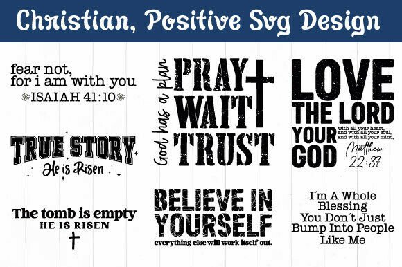 Christian Jesus Png, Positive Svg: Graphics & T-Shirt Designs