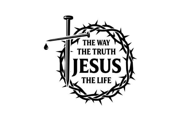 Jesus Crown of Thorns Cross Graphics T-Shirt Designs