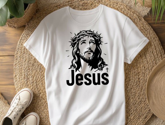 Jesus Crown of Thorns: Gothic Graphics for T-Shirt Designs