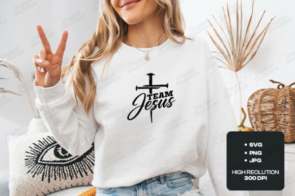 Team Jesus Christian Cross SVG: Graphics & T-Shirt Designs